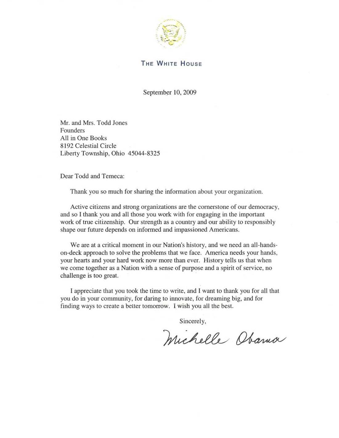 image for White House Letter